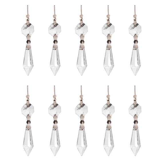 Crystal Drops for Ceiling Decor, Weddings, & Curtains Sparkling Icicle Chandelier Beads, 10-Pack