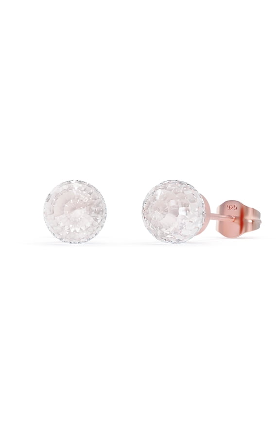 Crystal Earrings for Women, Austrian Crystal Ball Earrings 925 Sterling Silver Earrings Hypoallergenic Stud Earrings Birthday Anniversary Valentine's Day Mother's Day Gift