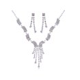 thumbnail image 1 of Crystal Elements Clear Multi-Strand Wave Shapes Necklace Earring Set, 1 of 4