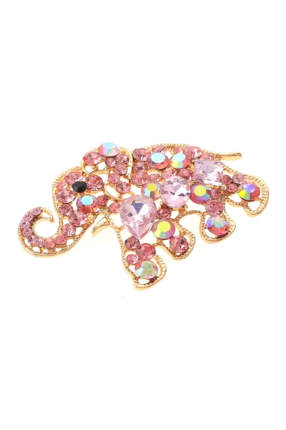 Crystal Elephant Brooch