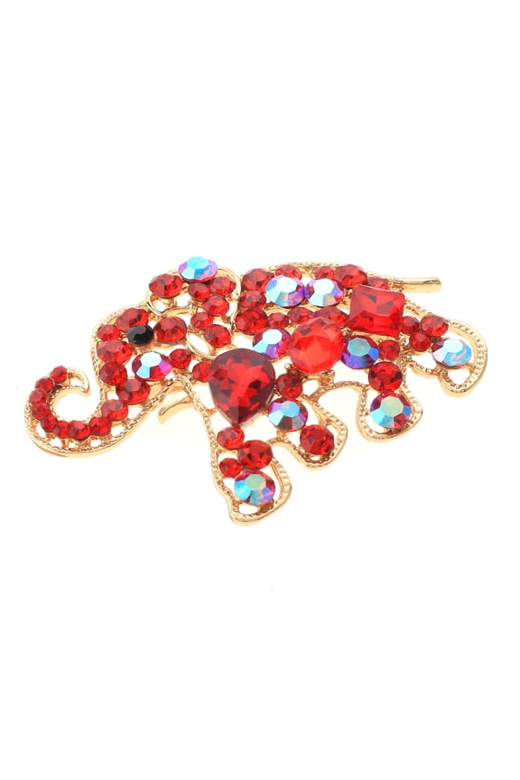 Crystal Elephant Brooch