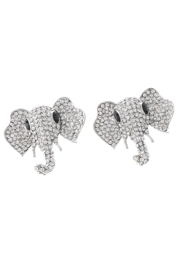 Crystal Elephant Post Earrings