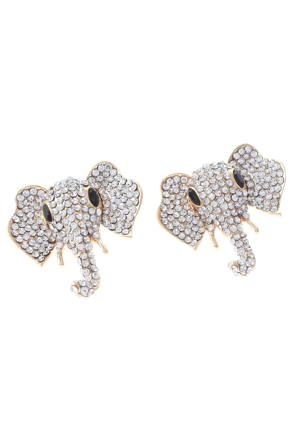 Crystal Elephant Post Earrings