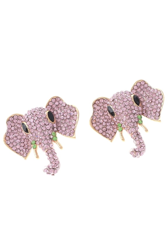 Crystal Elephant Post Earrings