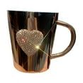 thumbnail image 1 of Crystal-Embellished Heart-Shaped Glass Cup 12oz, Lead-Free Decorative Tumbler for Romantic Occasions, 1 of 6