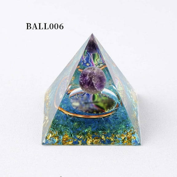 Crystal Energy Tower Orgone Under $5! Yannianjz Natural Crystal Orgone Pyramid, Chakra Healing Stone Pyramid for Home Office, Meditation Energy Generator, Resin and Crystal Decorative Pyramid