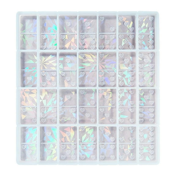 Crystal Epoxy Resin Game Mold Making Tool Dominoe Casting Silicone Mould Heart Resin Mold