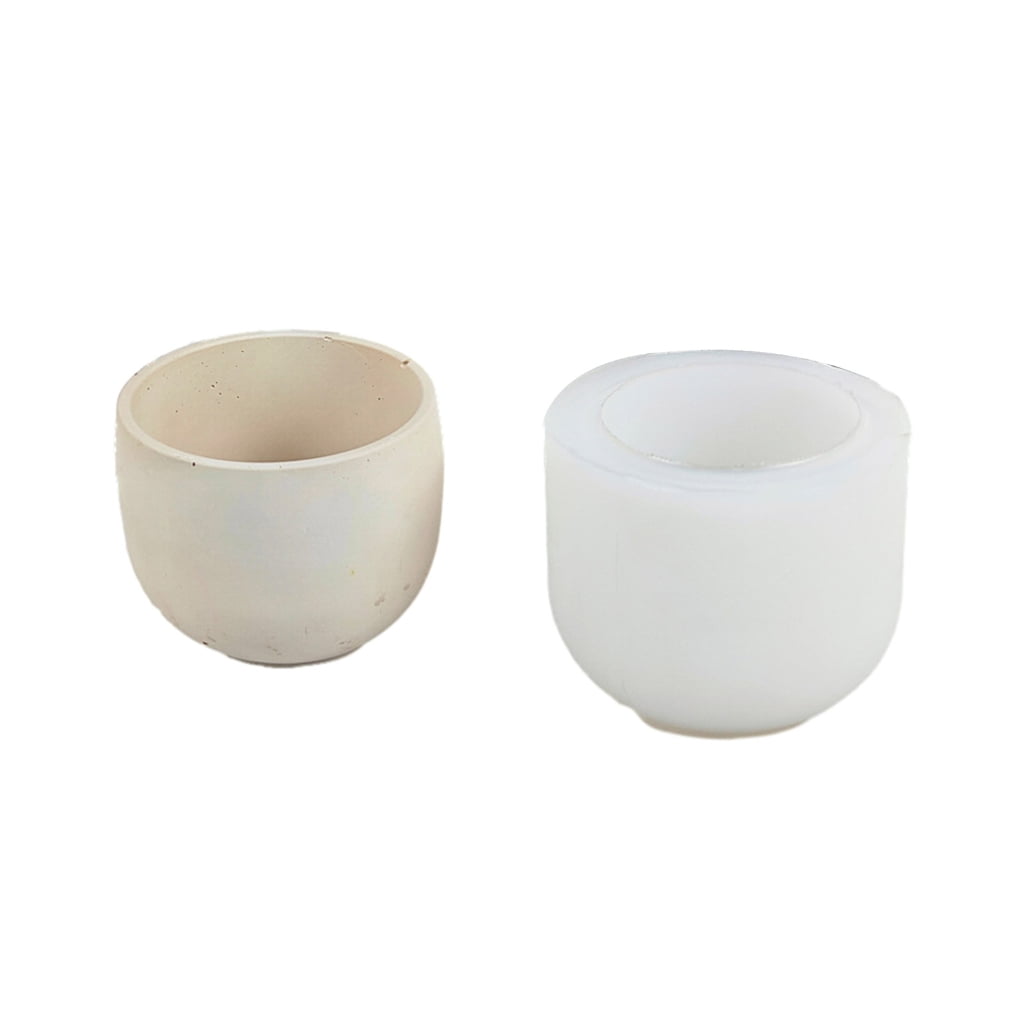 Crystal Epoxy Resin Mold DIU Round Concrete Flower Pot Molds Candle Holder Silicone Mould Gypsum Storage Box Mould Craft