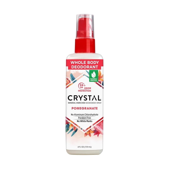 Crystal Essence Mineral Deodorant 24 Hour Body Spray Pomegranate, 4 oz