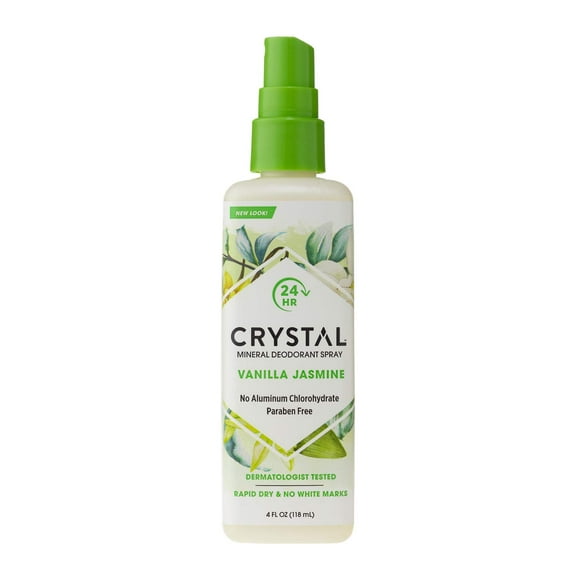 Crystal Essence Mineral Deodorant Body Spray, Vanilla Jasmine, 4 fl oz