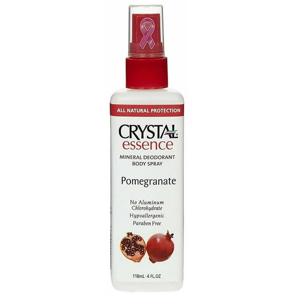 Crystal Essence Mineral Deodorant Body Spray w/ Pomegranate, 4 oz, 2-Pack