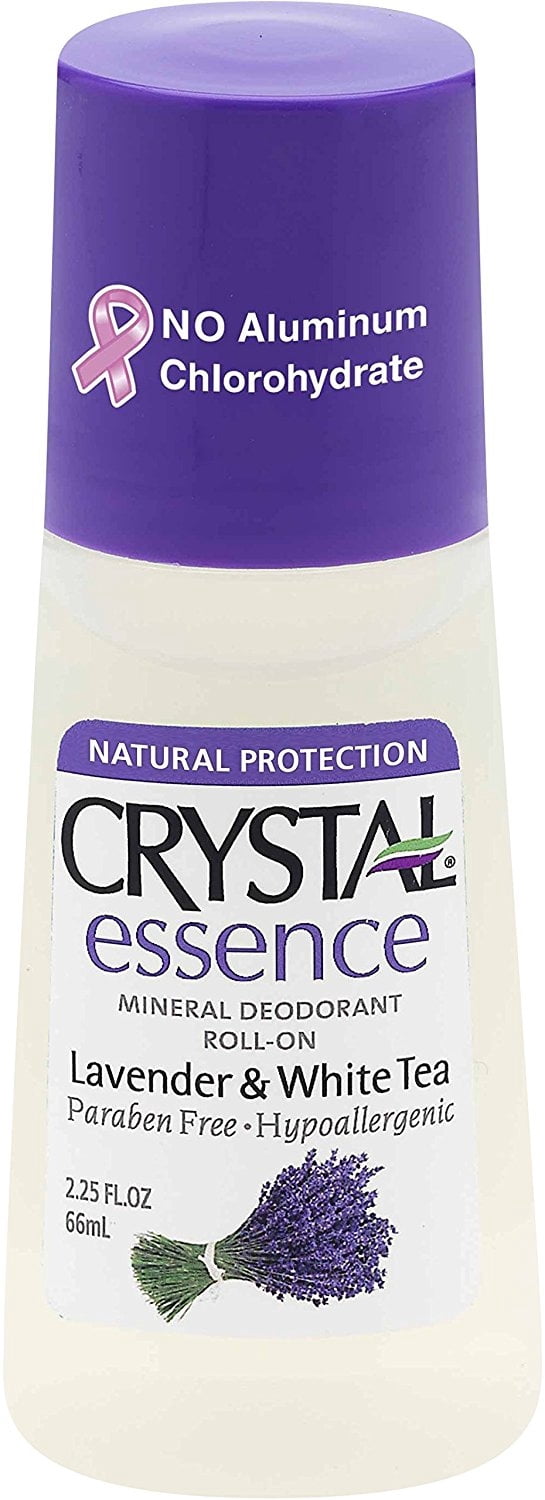 CRYSTAL essence Mineral Deodorant Roll-On - Lavender and White Tea (2.25 fl oz) - 12 Pack