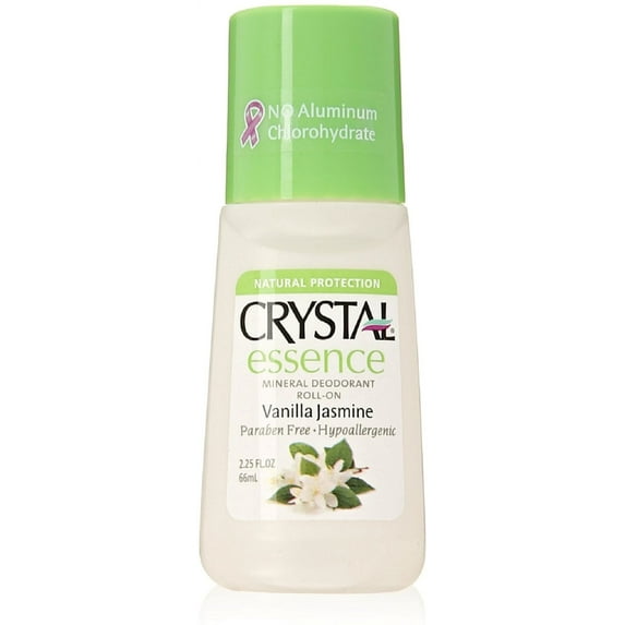 Crystal Essence Mineral Deodorant Roll-On, Vanilla Jasmine 2.25 oz - (Pack of 3)