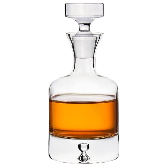 Crystal | European-Made Hand-Blown Decanter w/Stopper | 100% Lead-Free Crystalline | 35 FL Oz | Gift-Boxed