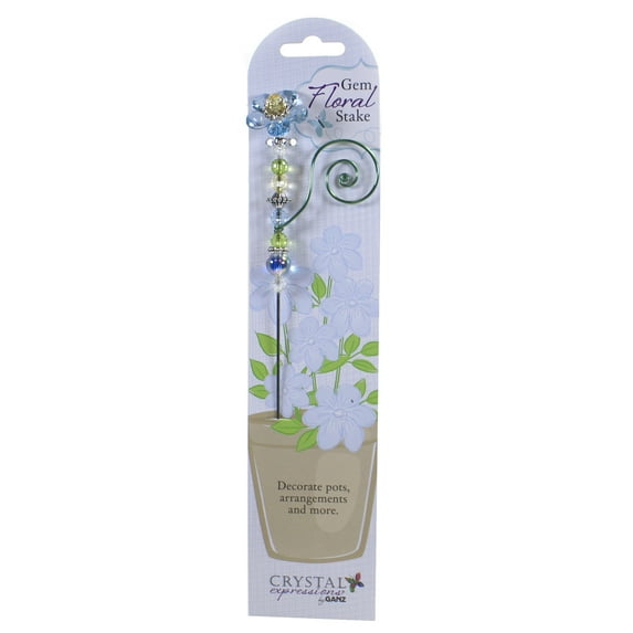 Crystal Expressions Gem Floral Stake Acrylic Acrylic Metal Beads Acry249 Blue