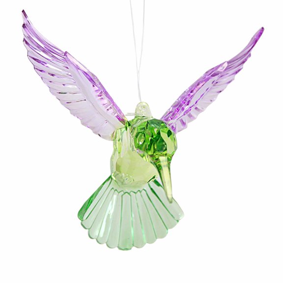 Crystal Expressions Hummingbird Ornament - One Ornament 4.0 Inch, Acrylic - Bird Summer Flower Nectar Acry943 Purple