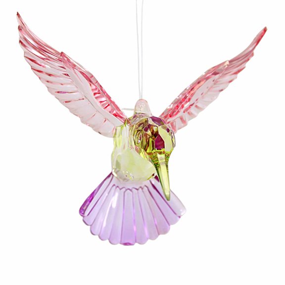 Crystal Expressions Hummingbird Ornament - One Ornament 4.0 Inch, Acrylic - Bird Summer Flower Nectar Acry943 Pink