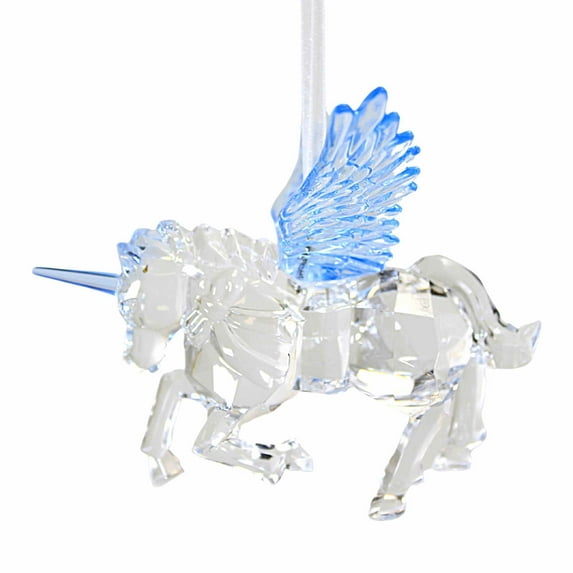Crystal Expressions Unicorn Ornament - One Ornament 3.75 Inch, Acrylic - Horn Flying Mythical Acry964 Blue