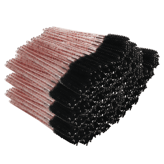 Crystal Eyelash Brush, Disposable Mascara Wands, Lash Spooly Brushes for Eyelash Extensions, Eyebrows Supplies,Black