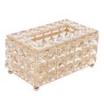 thumbnail image 1 of Crystal Facial Tissue Box Cover Holder for Living Room Bathroom Gold 7.9"L x 4.7"W x 3.9"H, 1 of 7