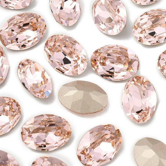 Crystal Fancy Stones Czech Crystal 435 12 601 Oval Dura Foiling 70530 Vintage Rose 18x13mm