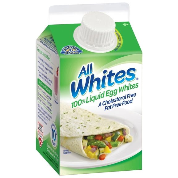 Crystal Farms All White 100% Liquid Egg Whites, 16oz (Refrigerated)