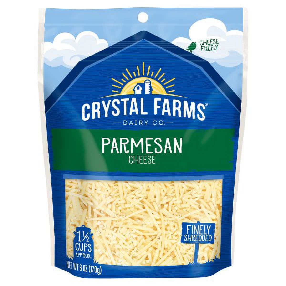 Crystal Farms, Finely Shredded, Parmesan Flavor Cheese, 6 oz