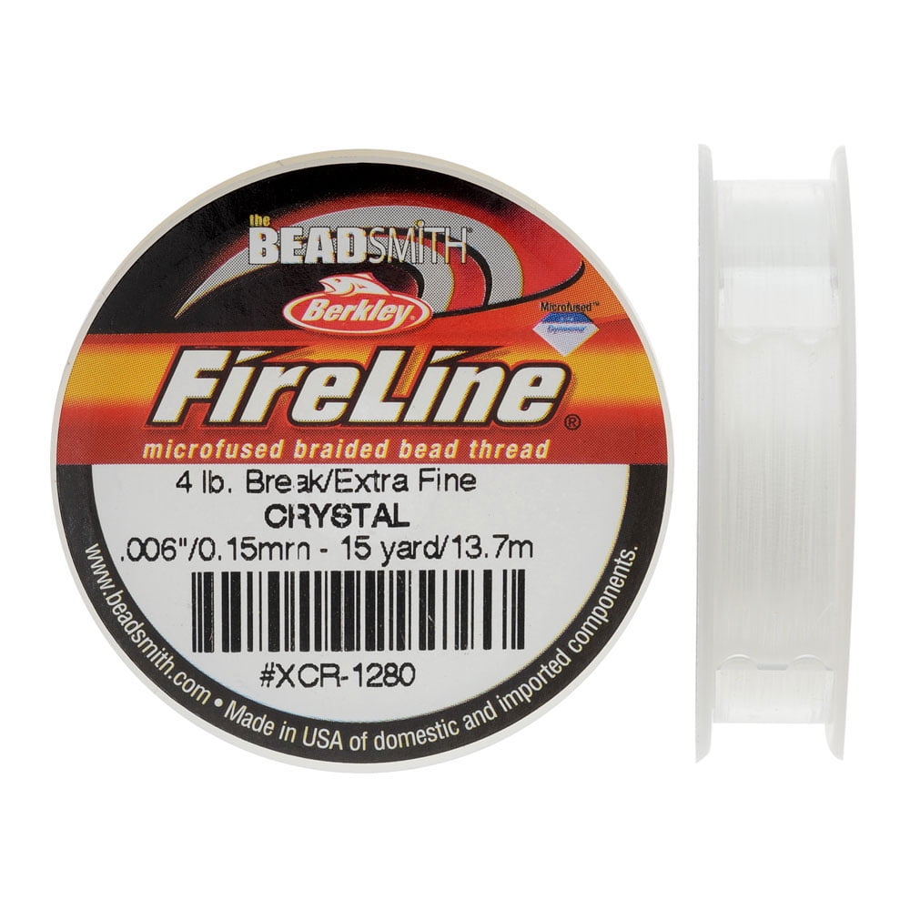 FireLine Braided Beading Thread, 6lb Test and 0.006 Thick, 125 Yd, Crystal  Clear 