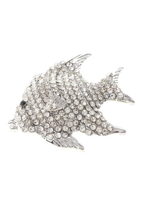 Crystal Fish Brooch