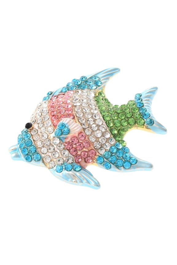 Crystal Fish Brooch