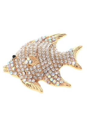 Crystal Fish Brooch