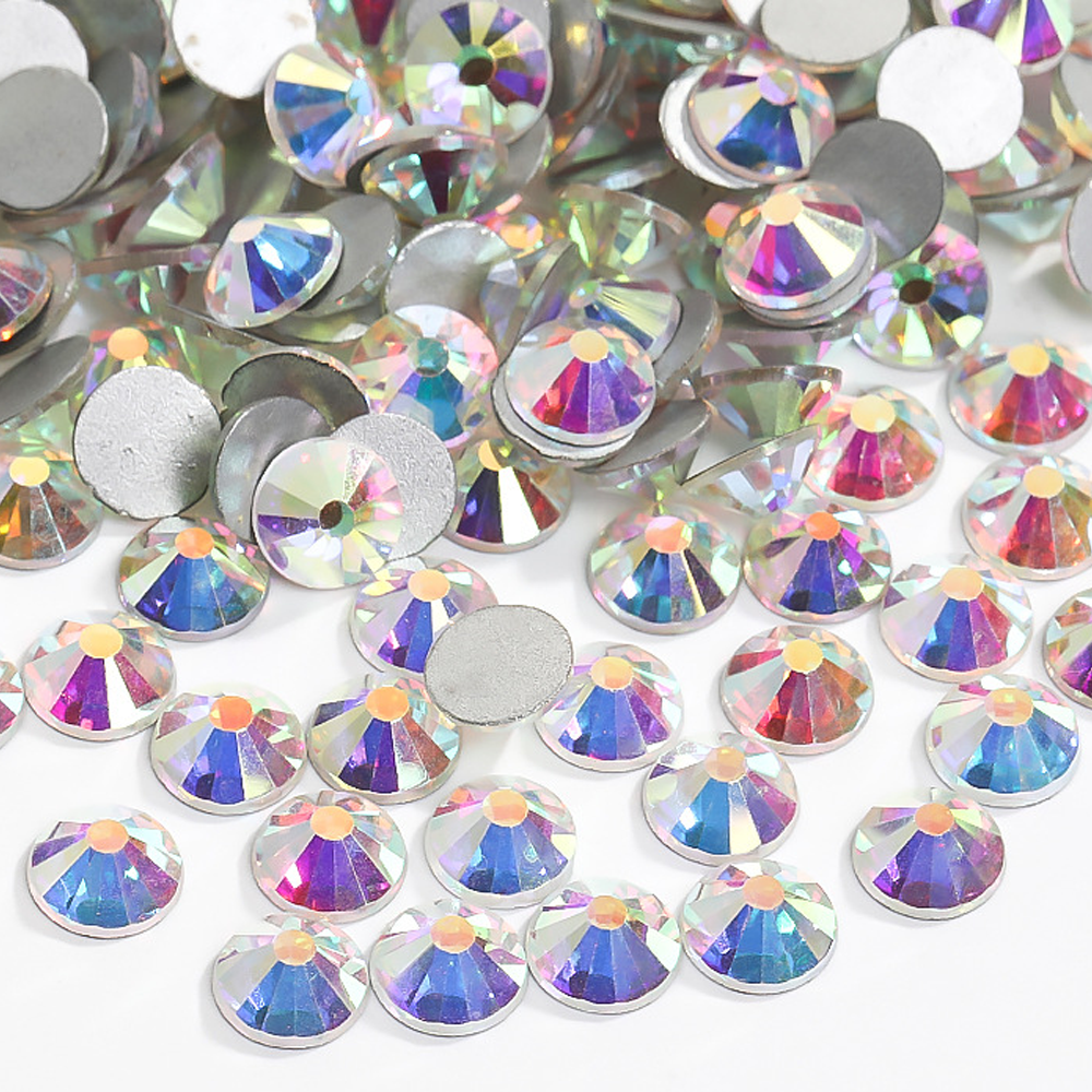 High Quality Crystal AB Nail Rhinestones Set 2700pcs Mix Size Glass  Flatback Strass Diamond Rhinestones for Clothes Decoration