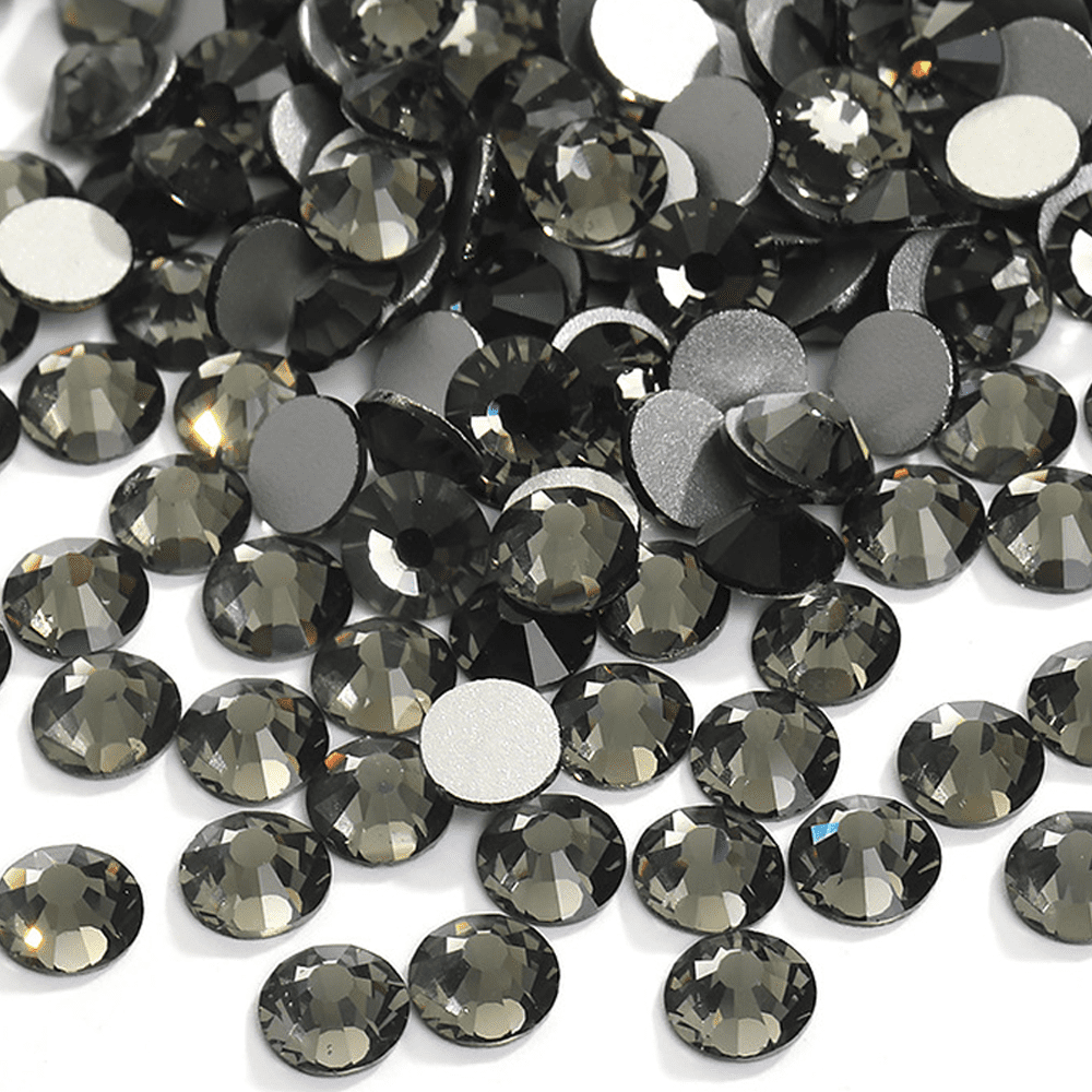 SS3-SS30 Black Rhinestones Flatback Gemstone Crystals Nails Parts Stones  For Decoration Small Strass Non Hotfix Crystals