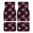 thumbnail image 1 of Crystal Fleece Car Floor Mats Set Of Four - Bottom Injection Molded For Easy Installation To Prevent Interior Contamination Suitable For Most Cars Argyle Plaid Darkorchid_3, 1 of 7