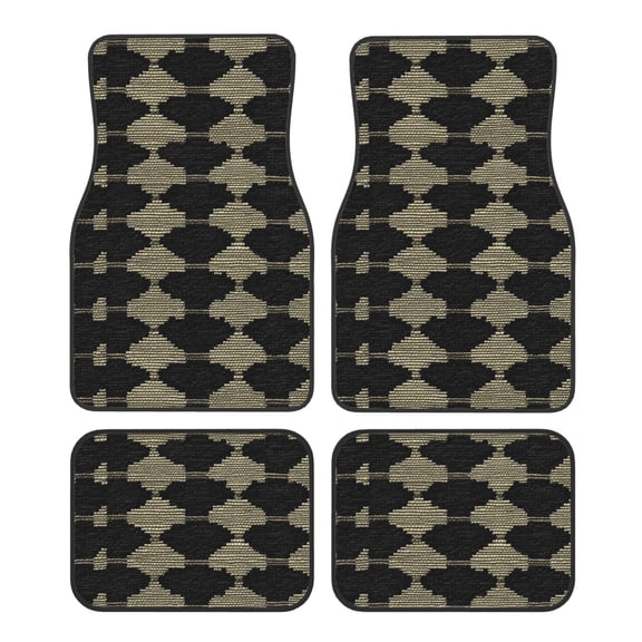 Crystal Fleece Car Floor Mats Set Of Four - Bottom Injection Molded For Easy Installation To Prevent Interior Contamination Suitable For Most Cars Darkvoilet Houndstooth Checkered_1
