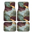 thumbnail image 1 of Crystal Fleece Car Floor Mats Set Of Four - Bottom Injection Molded For Easy Installation To Prevent Interior Contamination Suitable For Most Cars Green And Brown Gold Marble, 1 of 7