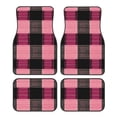 thumbnail image 1 of Crystal Fleece Car Floor Mats Set Of Four - Bottom Injection Molded For Easy Installation To Prevent Interior Contamination Suitable For Most Cars Hotpink Buffalo Plaid Check Tartan Scotland_3, 1 of 7