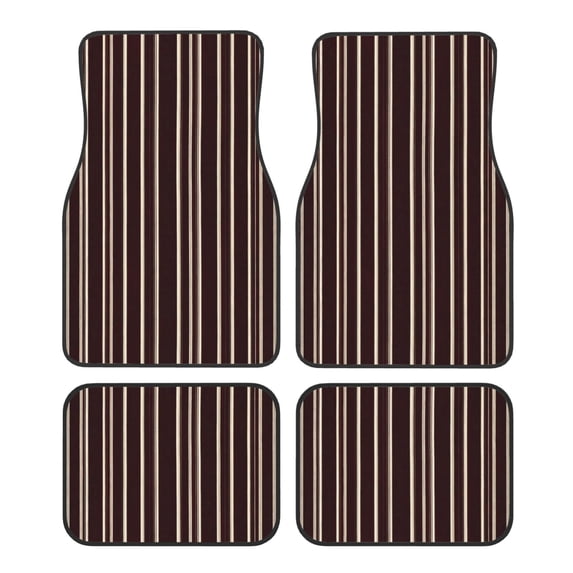 Crystal Fleece Car Floor Mats Set Of Four - Bottom Injection Molded For Easy Installation To Prevent Interior Contamination Suitable For Most Cars Maroon Stripe_1