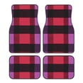 thumbnail image 1 of Crystal Fleece Car Floor Mats Set Of Four - Bottom Injection Molded For Easy Installation To Prevent Interior Contamination Suitable For Most Cars Palevioletred Buffalo Plaid Check Tartan Scotland_3, 1 of 7