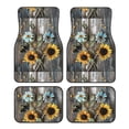 thumbnail image 1 of Crystal Fleece Car Floor Mats Set Of Four - Bottom Injection Molded For Easy Installation To Prevent Interior Contamination Suitable For Most Cars Turquoise Wood Farmhouse Sunflowers (1), 1 of 7