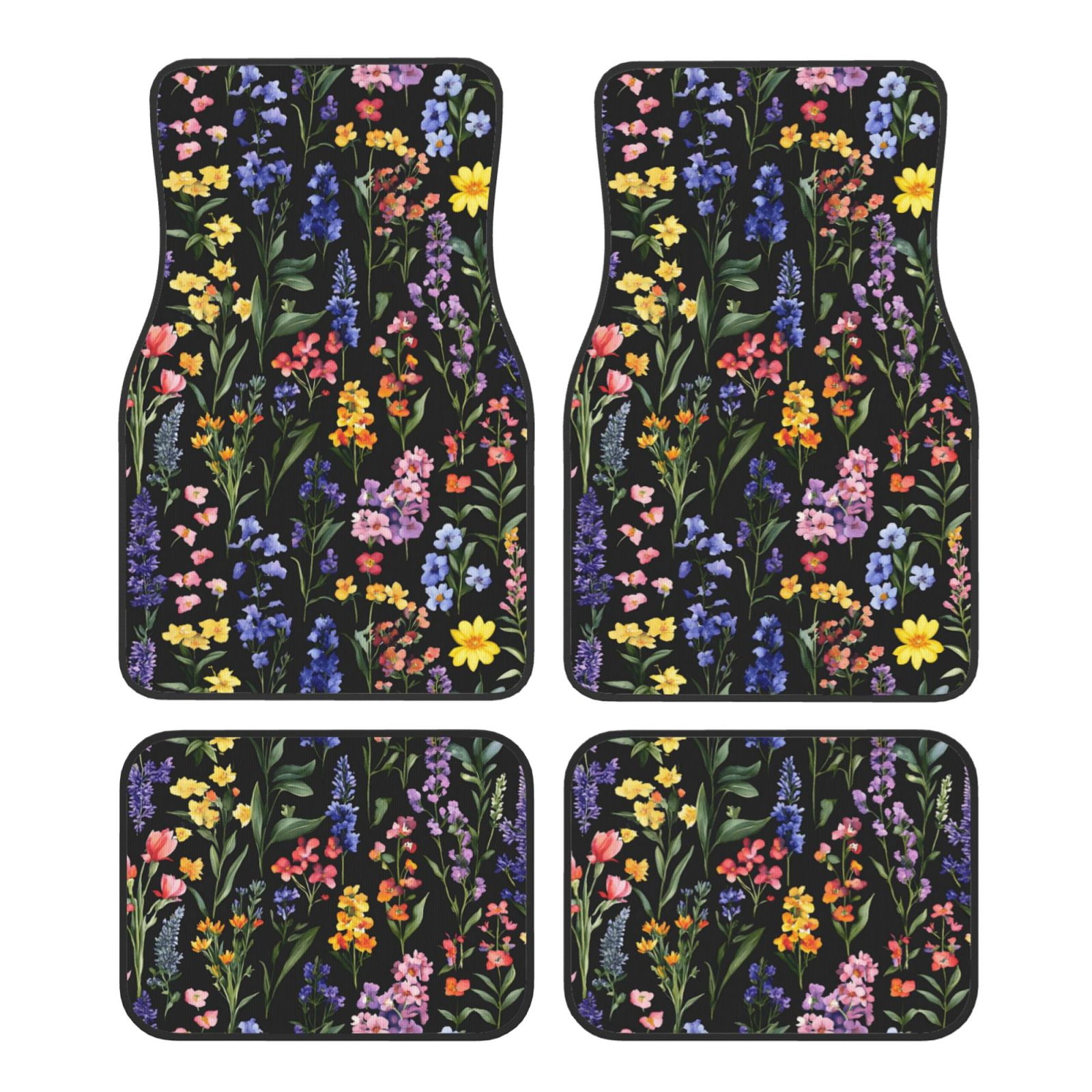 Crystal Fleece Car Floor Mats Set Of Four - Bottom Injection Molded For ...