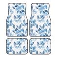 thumbnail image 1 of Crystal Fleece Car Floor Mats Set Of Four - Bottom Injection Molded For Easy Installation To Prevent Interior Contamination Suitable For Most Cars Watercolor Light Blue Leaves (1), 1 of 7