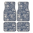 thumbnail image 1 of Crystal Fleece Car Floor Mats Set Of Four - Bottom Injection Molded For Easy Installation To Prevent Interior Contamination Suitable For Most Cars Zebra Print Style Steelblue_3, 1 of 7