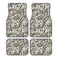 thumbnail image 1 of Crystal Fleece Car Floor Mats Set Of Four - Bottom Injection Molded For Easy Installation To Prevent Interior Contamination Suitable For Most Cars Zebra Skin Print Style Saddlebrown_1, 1 of 7
