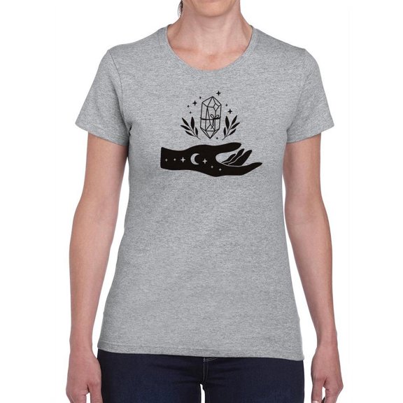 Crystal Floating On Hand Shaped T-Shirt Women -Image by Shutterstock, Female 3X-Large