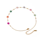 Crystal Floral Jewelry Colorful Flower Necklace Valentines Day Gift Stylish Accessory for Everyday Wear