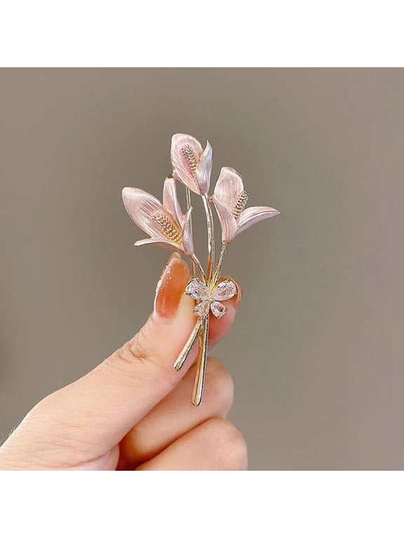 Crystal Flower Brooch Lapel Pin Rhinestone Jewelry Female Wedding Pins Large Brooches For Women Corsage Clothing Accessories
