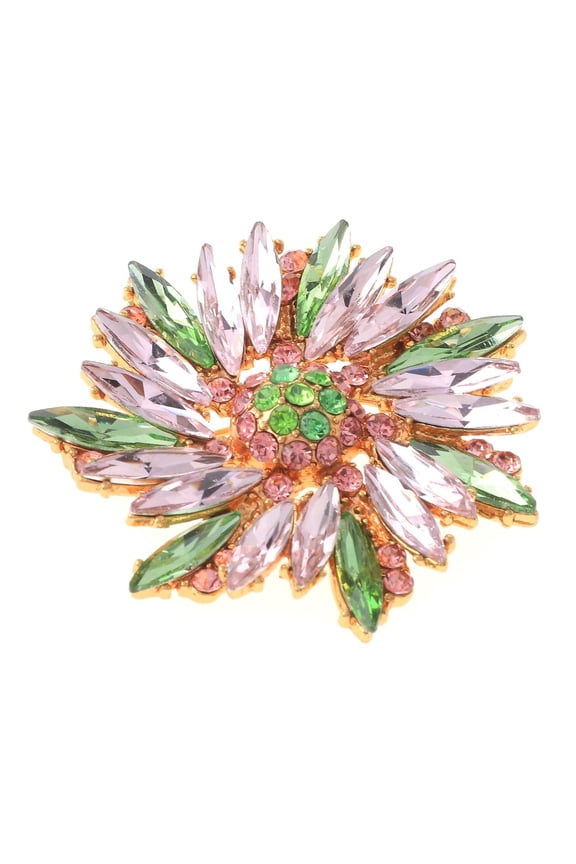 Crystal Flower Brooch