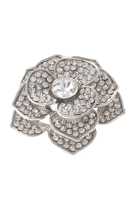 Crystal Flower Brooch