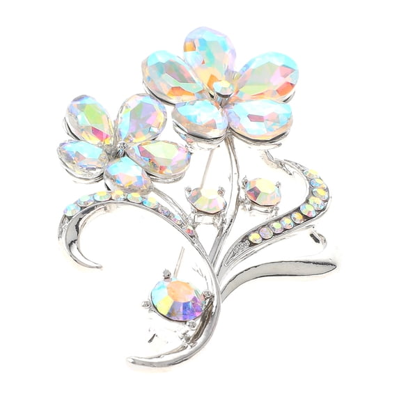 Crystal Flower Brooch